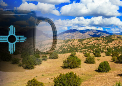 Turquoise Maidens product banner, New Mexico landscape