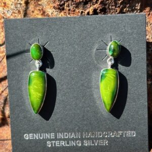 GREEN POST EARRINGS