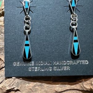 TURQUOISE AND JET POST EARRINGS