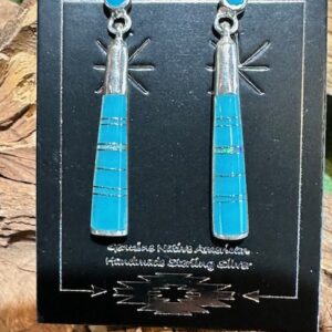 TURQUOISE AND OPAL POST EARRINGS