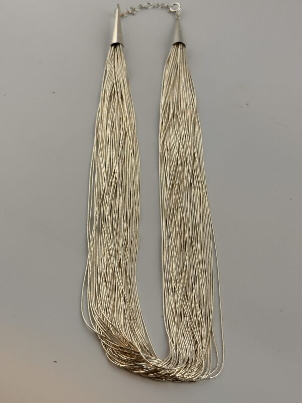 LIQUID SILVER  50 STRAND NECKLACE