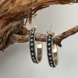 BLUE TURQUOISE HOOP EARRINGS
