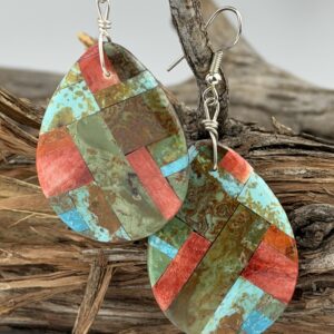 MULTI STONE SLAB EARRINGS