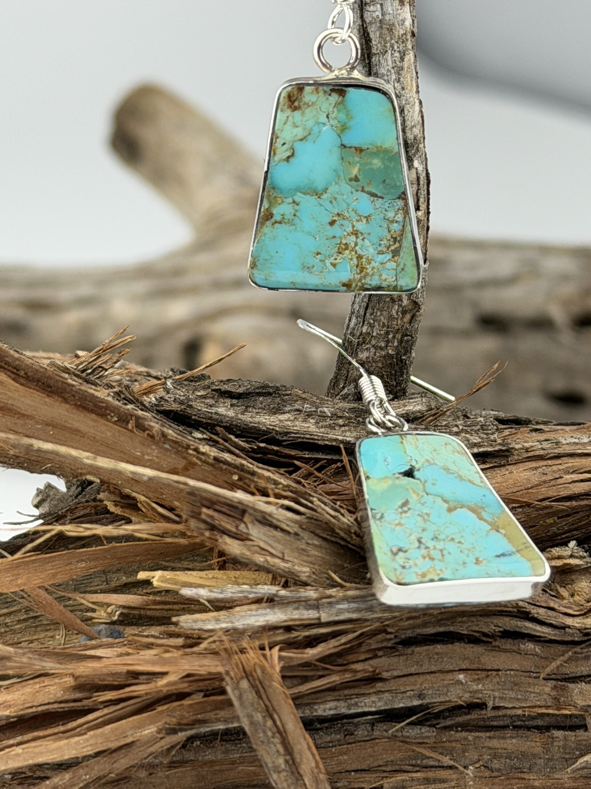 TURQUOISE SLAB EARRINGS