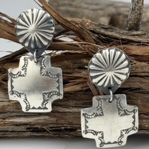 STERLING SILVER CROSS EARRINGS