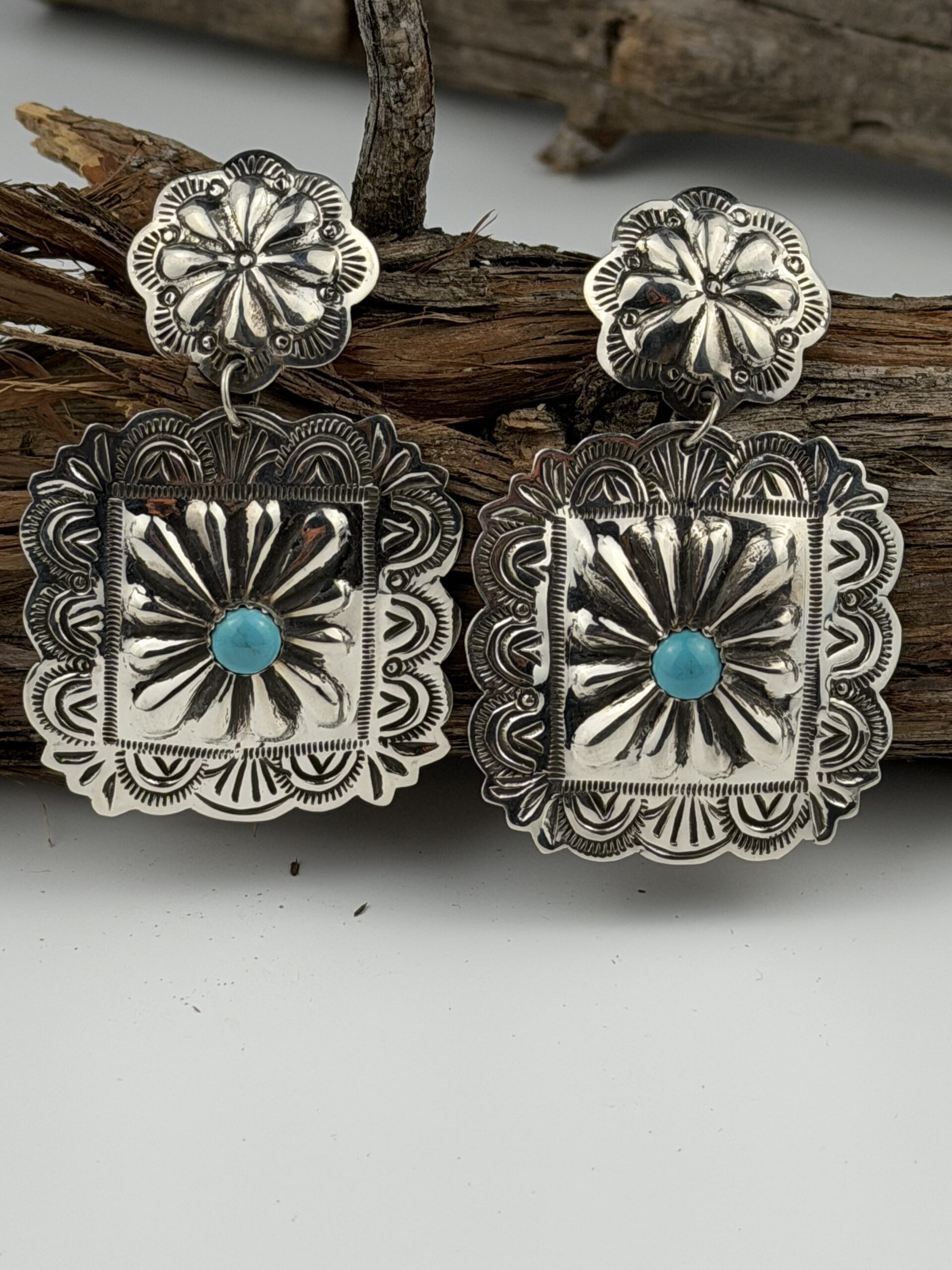 STERLING SILVER TURQUOISE EARRINGS