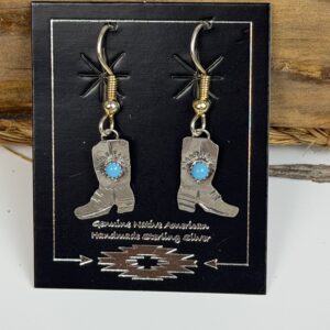 COWBOY BOOT STERLING SILVER EARRINGS