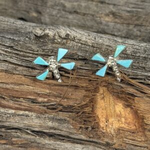 TURQUOISE DRAGON FLY POST EARRINGS